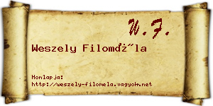 Weszely Filoméla névjegykártya